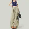 Pantalones Cargo Casuales Sueltos de Streetwear de Nicho para Mujer Caqui Cintura Alta Adelgazantes Nuevos Delgados Pierna Ancha Secado Rápido Pantalones Paracaidistas