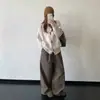 Cárdigan de punto casual liso, retro, de corte holgado y sin esfuerzo chic para mujer, un nuevo estilo otoño/invierno, perfecto para figuras petite, con un aire preppy de universidad