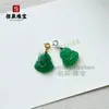Pingente Natural de Calcedônia Verde Tipo Gelo Pingente de Raposa de Ágata Pingente de Clavícula Pixiu Cor de Jade Pingente S925