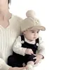 Gorro de Bebé Otoño e Invierno Cachemir Cálido Gorra de Pico para Niños y Niñas Lindo Oso de Dibujos Animados Gorra de Béisbol a Prueba de Viento