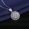 Venta caliente en vivo de Tiktok, colgante de girasol de 5 quilates con incrustaciones de diamantes de lujo, cadena de clavícula de moissanita chapada en plata esterlina, collar para mujer