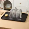 Bandeja Rectangular de Plástico Negro para Hotel con Logo, Bandeja Cuadrada Pequeña para Salón de Belleza, Bandeja de Exhibición Comercial