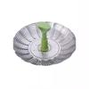 Plato Vaporizador Retráctil en Forma de Loto con Asa Utensilios de Vaporización Domésticos de Acero Inoxidable Rejilla Mini Redonda para Bollos al Vapor