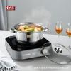Olla Sopera de Acero Inoxidable de Doble Asa Olla Sopera Engrosada Olla para Fideos con Tapa Olla Sopera Doméstica para Regalo de Inauguración de Negocio Olla Sopera