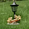 Decoração de Animal Novo Transfronteiriça Artesanato para Jardim Externo Decorações Solares de Coelho Fofo para Pátio Externo