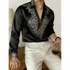 2026 Nueva Camisa de Negocios Casual de Gama Alta con Estampado Digital Transfronterizo para Hombre