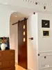 Puerta de Granero Estilo Vintage, Puerta de Cocina, Puerta Corredera de Baño, Separador Minimalista Retro con Riel Colgante, Puerta de Cocina y Baño