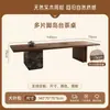 Mesa de Té Estilo Isla Estética de Canción con Tetera y Bandeja de Té Integradas, Juego Grande de Mesa de Té y Sillas de Madera Maciza, Estación de Preparación de Té de Alta Gama