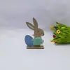Adornos de Conejo de Pascua Europeos y Americanos Transfronterizos Artesanías de Madera Adornos de Conejo de Peluche Venta al por Mayor