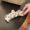 Pinza de Plátano de Malla con Lunares, Estilo Coreano, Elegante y a la Moda, Pinza Vertical para Mujer, Adecuada para Coletas Altas, Accesorio para el Cabello Esponjoso y Versátil