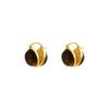 Pendientes de doble cara con piedra de ojo de tigre Maillard galvanizada en oro auténtico, pendientes de lujo de alta gama, accesibles y de moda, pendientes retro franceses.