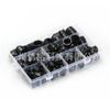 Tuerca combinada transfronteriza 145PCS cubierta de tuerca hexagonal de goma negra tapa protectora en caja M4-M12 tapa de perno