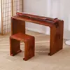 Mesa de cítara antigua de madera de paulownia quemada mesa de resonancia para cítara taburete para mesa de cítara de madera maciza mesa de cítara para estudios chinos mesa de caligrafía mesa de cítara