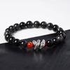 [Black Myth Wukong] Pulseira Masculina de Obsidiana Prateada, Pulseira de Placa para Jogar, Literatura para Jogar, Contas de Buda, Obsidiana Feminina