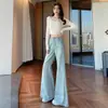 Jeans acampanados de pierna ancha color albaricoque para mujer, nueva moda para primavera/verano 2025, pantalones rectos holgados de moda para chicas con estilo