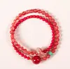 Pulsera de doble anillo de ágata roja del sur para niñas, pulsera plegable de ágata roja del sur, nueva tendencia china, suministro de regalos, venta al por mayor