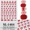 Adesivos de Unha Laço Vermelho 5D Em relevo Tridimensional Festivo Laço DIY Adesivos de Arte para Unhas Acessórios Sl Modelo