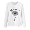 Sudadera Holgada Estampada de Primavera 2023 Cuello Redondo Manga Larga de Algodón Base Fresca Dulce Manga Larga Negra
