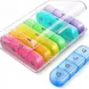 Caja de Medicina Portátil Transfronteriza, Caja de Medicina Pequeña Sellada con 28 Compartimentos para Una Semana, Caja Portátil para Dispensar Medicamentos a Prueba de Polvo para Viajes, Caja de Medicina Portátil