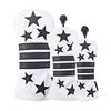 Funda de madera para palo de golf con raya de estrella de cinco puntas funda protectora para club No. 1 madera 3/No. 5 madera UT funda de palo de madera PU impermeable