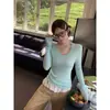 Suéter branco para mulheres, nova coleção de outono 2026, gola redonda estilo coreano, camada base de alta qualidade, ajuste slim e que valoriza a silhueta, top de tricô
