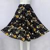 Falda para Mujeres de Mediana Edad y Mayores de Seda Helada Delgada Floral de Longitud Media Vestido de Verano Ropa de Madre Falda para Baile Cuadrado de Verano