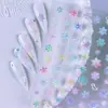Adesivos de Unhas Floco de Neve de Natal Transfronteiriços 5D Em relevo Design de Bola Branca Estilo Simples Ins Adesivos de Unhas DIY
