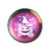 Producto Nuevo Halloween Transfronterizo Plato de Cena de Acero Inoxidable de 20 cm Patrón de Cabeza de Calabaza Láser Vajilla para Exteriores Cena de Fiesta