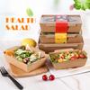 Caja desechable de papel Kraft para ensalada de frutas Caja de papel Kraft para almuerzo Caja para ensalada engrosada Caja de embalaje Caja de embalaje para alimentos