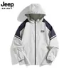 Ropa de Protección Solar para Exteriores de Verano Jeep Spirit Jeep para Hombres, Ligera de Seda de Hielo Transpirable Bloqueo de Color Impermeable Ropa para la Piel