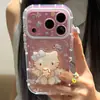 Funda para Teléfono Soporte Gatito Ángel Compatible con Apple 17 Phone iPhone 16 Pro Max Huawei Xiaomi Funda Arcoíris