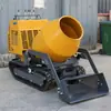 Caminhão Misturador de Concreto Autocarregável Pequeno com Esteiras 500L Móvel Todo-o-Terreno Tanque de Mistura com Levantamento Hidráulico
