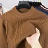 Venta al por mayor transfronteriza de suéteres para hombre: cuello redondo, engrosado para abrigar, casual, tejido jacquard de alta gama para otoño e invierno