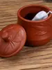 Taza de Arcilla Púrpura Yixing con Tapa, Taza de Arcilla Púrpura Semi-Hecha a Mano, Taza de Té, Juego de Té Kung Fu, Infusor de Té de Bambú