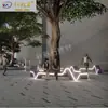 Asiento irregular personalizado de hormigón para ocio, combinación de taburete para piscina con forma de árbol, taburete de ocio con forma para paisaje de parque al aire libre