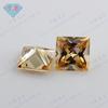 Anillo de gema Huagang cuadrado con ángulo recto y circonita color champán, piedra desnuda, princesa cuadrada, CZ, joyería al por mayor