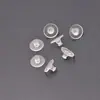 Tapón de oreja de hamburguesa transparente anti-caída tapones para los oídos hipoalergénicos pendientes pendientes tapón de cuero accesorios para los oídos al por mayor