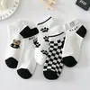 Calcetines de dibujos animados para mujer al por mayor, primavera y verano, transpirables, finos, lindos, versión coreana, versátiles, calcetines deportivos tipo barco, de boca baja y poco profunda