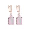Pendientes geométricos de colores dulces transfronterizos europeos y americanos para mujer, ligeros, de lujo, con circonita, a la moda, retro, exquisitos, de alta gama, joyería para las orejas.