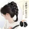 Tranças Postiças para Mulheres, Presilhas de Cabelo Trançadas, Novo Estilo Chinês Rabo de Cavalo Alto Semi-Preso com Laço, Tranças Naturalmente Volumosas e Levemente Puxadas para Cima