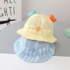 Bebés niños y niñas primavera y verano lindo súper lindo malla transpirable sombrero de pescador protección solar sombrero para el sol infantil 1-2 años