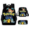 Mochila escolar transfronteriza de Pokémon Baokemeng, mochila de Pikachu, mochila de anime de dibujos animados, conjunto de tres piezas