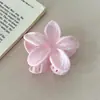 2026 Novo Estilo Transfronteiriço Padrão Mármore Flor Plumeria Presilha de Cabelo Presilha Tubarão Acetato Imitação Presilha de Cabelo para Meio-Rabo Pente de Cabelo Elegante