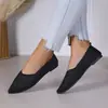 Comercio electrónico transfronterizo, talla grande, colección nueva 2026, punta fina, suela plana, casual, zapatos de mujer transpirables, con diseño de punto calado