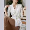 Chaqueta de otoño 2024 con cintura ajustada, holgada y adelgazante, de manga larga, sencilla y elegante, para mujer
