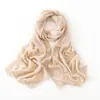 Cachemira Otoño/Invierno 2026 Ropa Nueva para Mujer Color Sólido Cuello Calentador Calado Bufanda Caliente Chal de Moda Bufanda Larga de Punto
