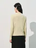 Tejido de punto de seda personalizado para primavera y verano para mujer, Top de seda de morera adelgazante y amigable con la piel, Cárdigan de punto de cuello redondo para mujer
