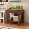 Mesa de Centro com Sensação de Luxo Leve e de Alto Padrão, Mesa Quadrada Pequena, Mesa Lateral, Gabinete Lateral, Estante de Armazenamento Estilo Chinês Novo, Mesa Simples para Uso na Sala de Estar