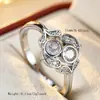 Anillo de circonita con hoja retro europeo, nicho, sensación de alta gama, anillo para el dedo con flor de vid y hoja, joya de mano versátil para vestido de banquete