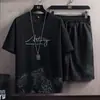 Traje Deportivo de Pantalones Cortos Juvenil Nuevo y Moderno para Hombre Ouni Liangpin con Camiseta de Manga Corta Moderna Estilo Coreano para Estudiante